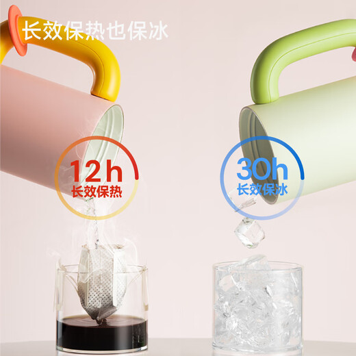 
Chakolab Big Mac Cup Organic Ceramic Covered Inner Boreal Straw Summer Cold Maintenance Large Capacity High-Precision Office Water Cup Warm Cherry (Organic Ceramic Covered Inner Boreal) 1050ml