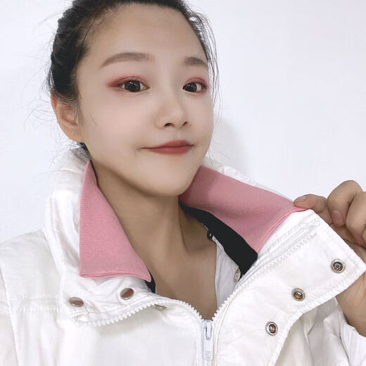 Down jacket collar protector autumn and winter pure cotton knitted threaded down jacket fake collar anti-dirty collar unisex black length 53 cm one size fits all