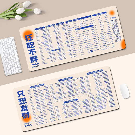 SuoneNG shortcut key collection mouse mat with large size wrist guard personalized text computer desktop mat cad custom made LC-844 [work hard to make money] 300x800mm3mm