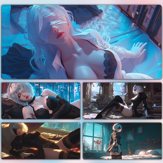 
Anime mouse pads with super large size 2B little sister e-sports game mouse pads student office thickened table pads can be customized BD-693 300x250mm 3mm
