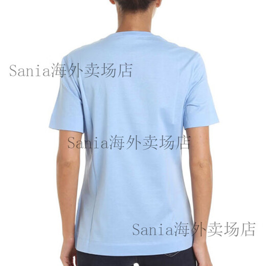 范思哲（VERSACE）Logo刺绣时尚短袖常规T恤女款蓝色 M