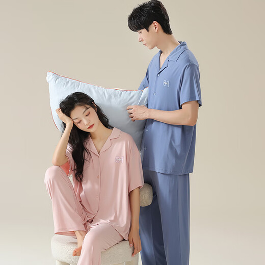 Katzenpaar-Pyjama-Sommermodalfrauen mit Brustpolstern können einen Pyjama für Männer mit kurzärztem Lose Home Clothing Anzug 01N12108 Frauen M [Empfohlen 90-100jin [Jin gleich 0,5 kg]]]