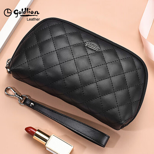 Jinlilai Wallet's Long 2025 New Fashion Fashion Simple Leather Clutch Ladies Giving Mom Clutch [Negro] Autorización oficial
