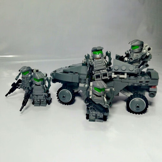 Juguetes de Call of Duty reunidos con LEGO Halo Master Warrior Builds Blocks Tiles Mech Exoesqueleton Armor Mech Policía Especial Policía de tres personas Escuadrón 702