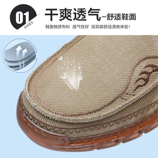 鮟鱇春秋老北京布鞋男鞋中老年透气休闲软底舒适爸爸鞋A5009 黑色 38 