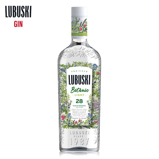 卢布斯基果味金酒蓝莓柑橘粉红草莓LUBUSKI琴酒毡酒女士酒波兰进口洋酒 植物学家金酒 500mL 1瓶