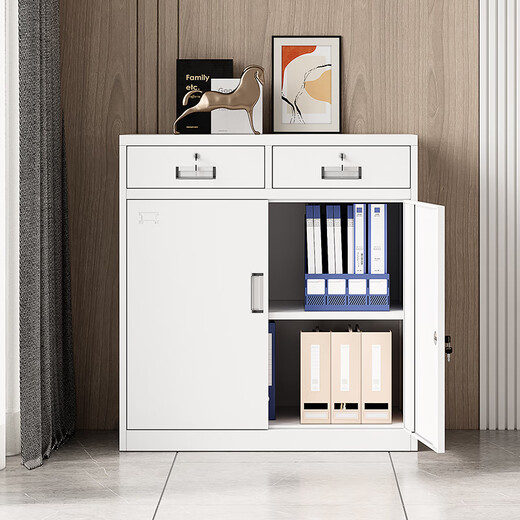 Junchen Yingjie iron filing cabinet low cabinet office information filing cabinet balcony storage cabinet drawer small cabinet tool cabinet with lock two buckets lower section low cabinet practical model
