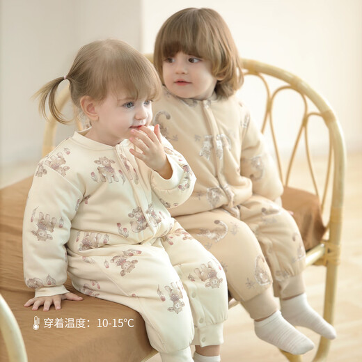 Bali Piggy Newborn Baby Cotton Clothes Autumn and Winter Thickened Warm and Constant Temperature One-piece Newborn Cotton Quilted Silk Harness Baby Winter Clothes Snow Leopard Paradise 80cm