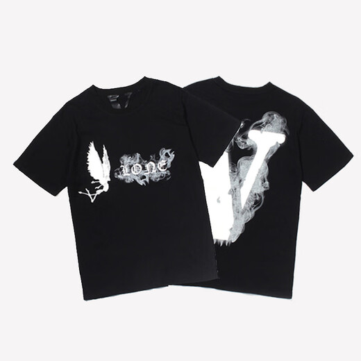 TX FOG重磅短袖T恤重磅VLONE FOG大V短袖fog高街嘻哈半袖情侣ins夏季高 hx6187黑色 S