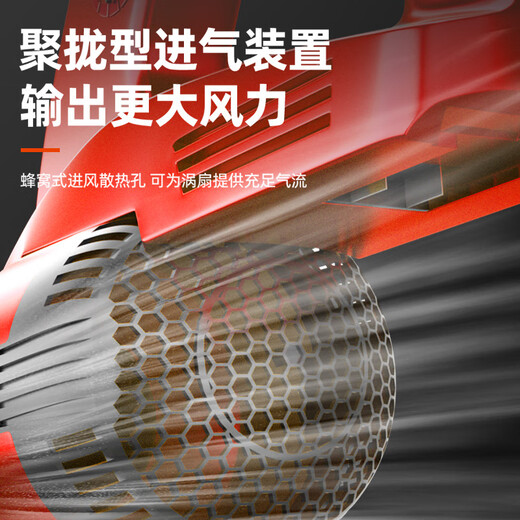 德立士充电式鼓风机无线暴风枪吹灰机强力吹风机大功率工业用吹树叶除尘 DS终极-红3888TV1电1充-6极速