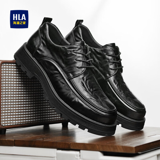 Hailan Home HLA Lederschuhe für Männer Business Casual Height-verstärkt atmungsaktiven Arbeitskleidung Herrenschuhe Haagzm2dbi044 Black 40