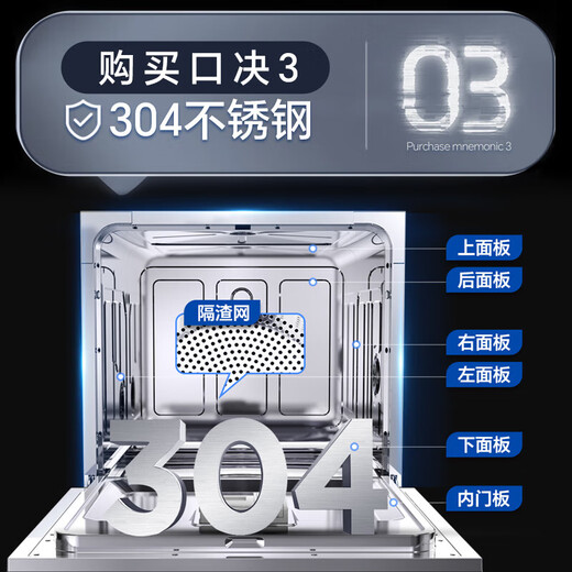 Canbo dishwasher built-in household white simple style kitchen built-in washing, disinfecting, drying and storing machine high temperature spray first class water efficiency 304 stainless steel fully automatic 13 sets large capacity sterilization rate up to 99.999% free door-to-door installation