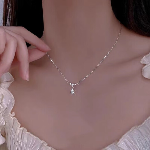 Junpo water drop Pt950 platinum 18K gold platinum necklace women's pendant clavicle gift for girlfriend 520 lover gift water drop PT950 platinum pendant + necklace