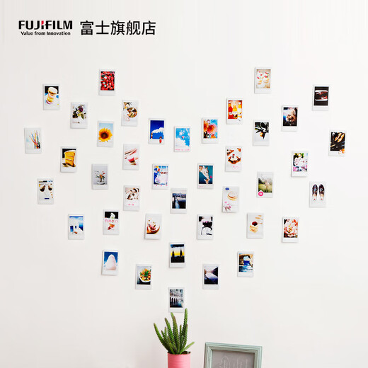 Fuji (FUJIFILM) instax instant camera 3-inch mini photo paper film roll 3-inch double pack + refrigerator magnet + photo album containing 20 pieces of white-bordered photo paper Official standard