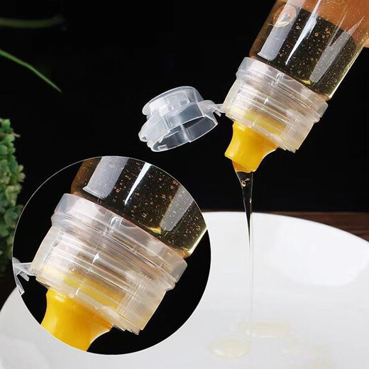 Dongzhitiandi squeeze honey bottle, squeeze sauce bottle, portable honey dispensing bottle, food sealed bottle, salad tomato sauce, autumn pear paste bottle, 130g honey dispensing bottle, 4 pieces (with silicone cutter)