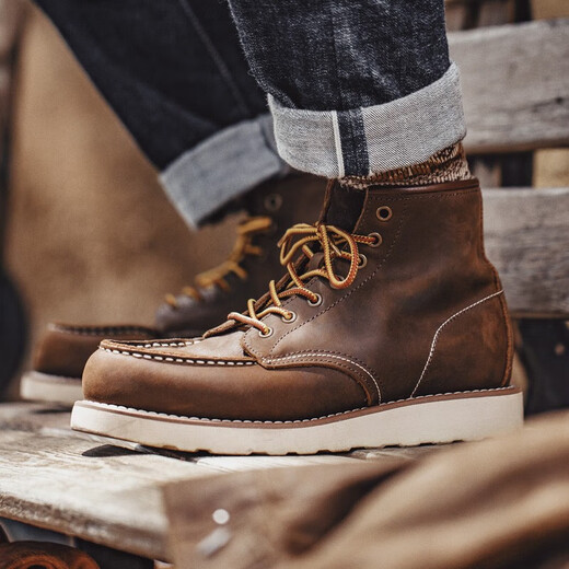 Maden 875 Botas de trabajo Botas de invierno Retro American Toe Toe Toe Toe Withide High-Top Have Crazy Horse Leather Boots Martin Boots Boots Beeswax Color #Size es demasiado grande, se puede disparar un tamaño más pequeño 42 (260 mm)
