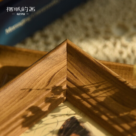 Qiyu American 8-inch photo frame table hanging wall vertical and horizontal photo frame mounting A4 certificate frame custom photo frame plus photo walnut color 6 inches (photo 10.2cm*15.2cm)