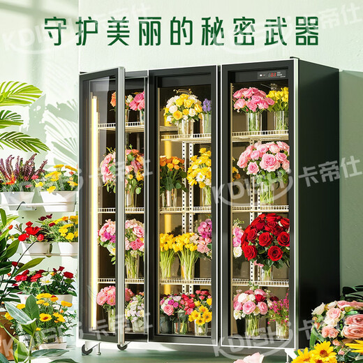 Kadish flower shop commercial flower preservation cabinet large capacity air-cooled flower preservation refrigerator flower freezer flower refrigeration preservation cabinet flower freezer display cabinet flower cabinet preservation cabinet high-end model with enlarged double doors no need for drainage and three-light switching