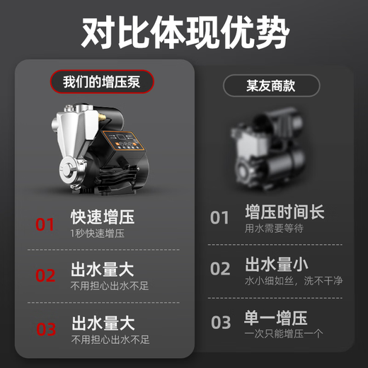 轩德龙自吸泵增压泵家用全屋全自动抽水泵自来水管道太阳能加压水泵220V 【1390W不锈钢数显款】智能定时