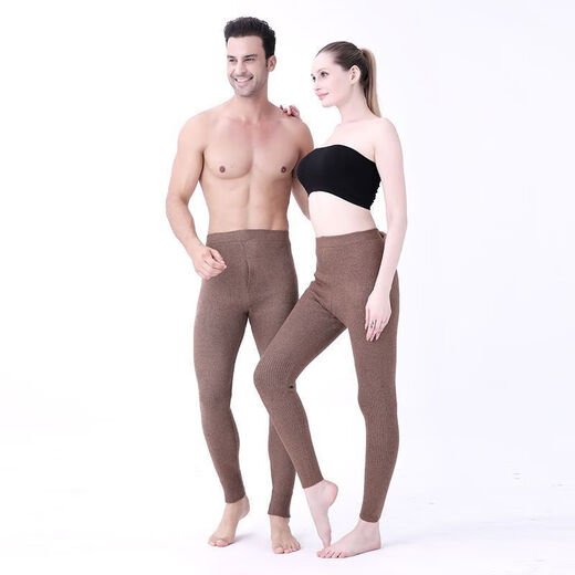 Ordo Cashmere Pants Plus Velvet Thickened Men's and Women's Wool Pants Warm Pants Leggings Winter High-Waist Wool Pants Men's Medium Thick Wool Pants - Gray XL 130-150Jin Jin equals 0.5 kg