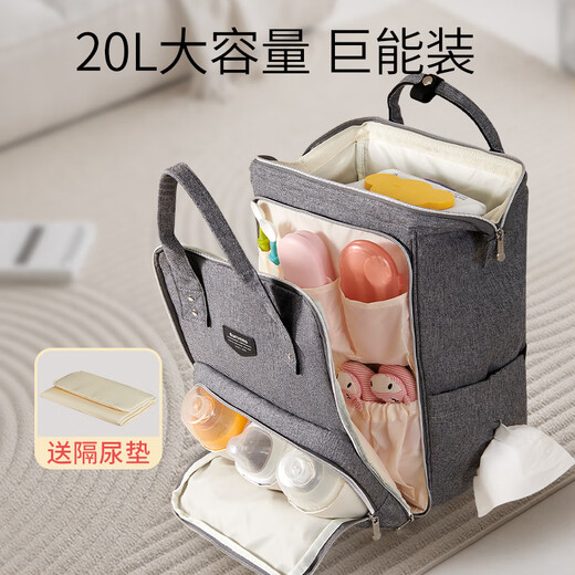 Sanmei Baby Mutter und Babytasche große Kapazität Mutter Tasche Mode Handgepäck-Rucksack Mutter und Babytasche Leichte Textur (20 l großer Kapazität/Harnkissen)