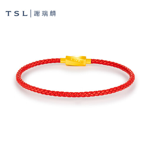 谢瑞麟（TSL）铝合金扣手绳可穿转运珠编织绳BE779-BE834 BE779-红色（细）