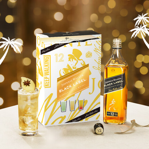 
Johnnie Walker (JOHNNIE WALKER) Wine 12-year black square black brand free and hi-stick gift box 500ml Scottish blended whiskey