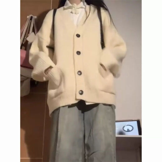 熊司令胖mm大码针织衫宽松开衫毛衣慵懒风复古女秋冬学院外套上衣300斤 黑色9901单件马甲 均码 5xl码200-230斤