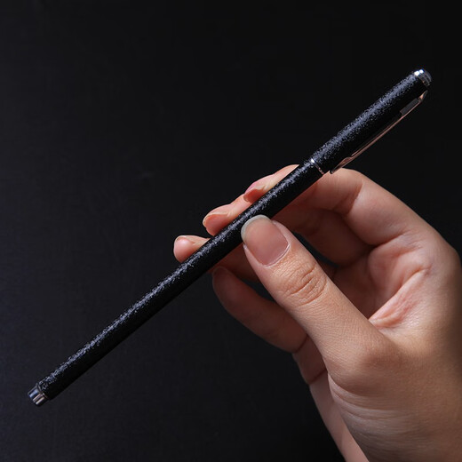 细杆金属笔简约中性笔学生用商务办公重手感笔0.5mm黑色水笔签字 kx5009金属笔-银色单支(0.5mm黑)