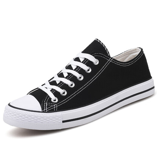 
Huili official website Fang Ship Store Flag 2025 autumn new canvas shoes for men's trendy breathable casual cloth shoes trendy versatile board shoes low 6621 Black [men's style] wide instep recommended to be large 41