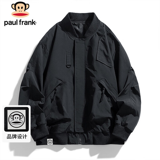 Paul Frank Jacket Men's Autumn and Winter Trendy Casual Work Jacket Men's American Aviator Men's Black 2XL