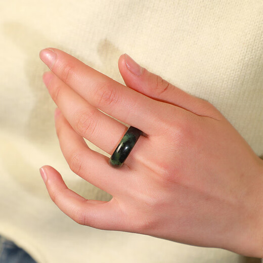 DRJEFUN Medicine King Stone Ring hidden jade ring magnet ring ring strong male and female strong magnetic SN6623 Black high ice 21-24 customizable