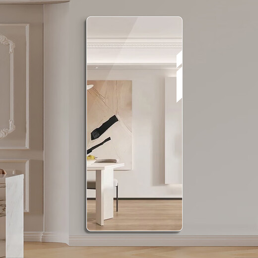 Huakaizhixing Dressing Spiegel Wandspiegel Vollkörperspiegel Haushaltsanpassungsspiegel Make -up Wand Hanging Mirror HD Ultraweiß abgerundet Ecke 150*50