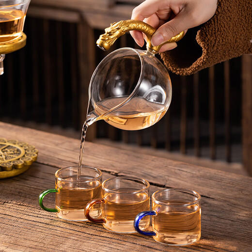 Porcelain brand tea set Jinchan glass automatic tea set simple magnetic suction water tea set creative Kung Fu tea set tea cup teapot