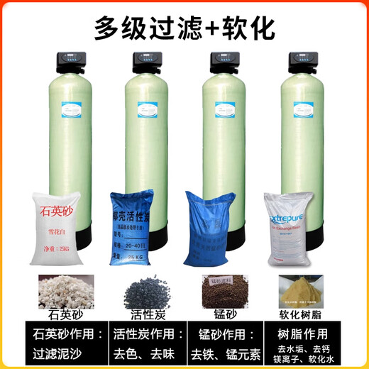 玻璃钢过滤罐石英砂过滤罐树脂过滤罐活性炭过滤罐多介质过滤罐子 1054型号：（258*1390）