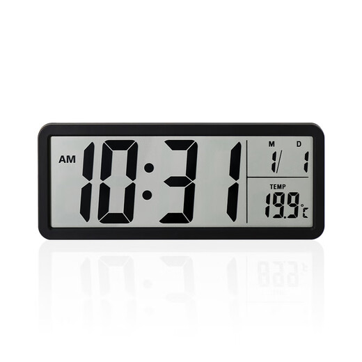 Hense electronic clock, fashionable and simple table clock, large screen desktop clock, temperature display, hanging watch, modern HD106 black