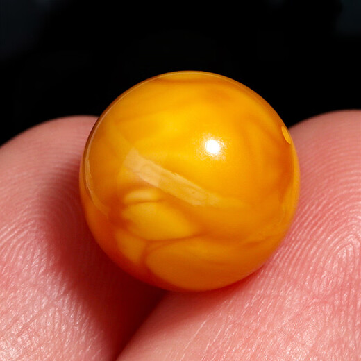 Caihe Natural Backflow Antique Old Beeswax Round Beads Single Beads Loose Beads Top Beads Presbyopia Wax Diamond Star and Moon Bracelet Accessories Diameter 10mm (Discount Price)