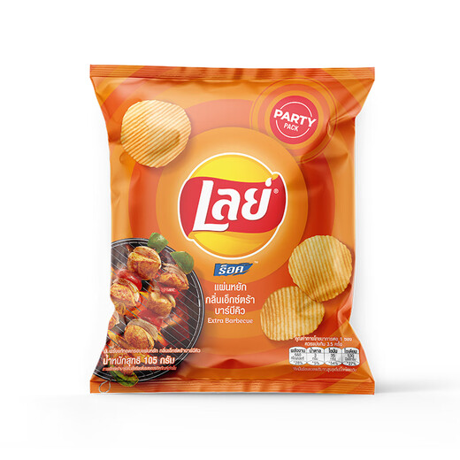 Lay's BBQ Flavor Potato Chips Snack Food Puffed Food Imported from Thailand 105g