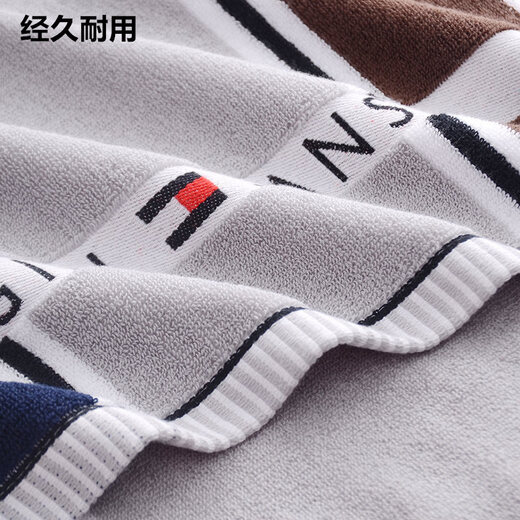 Jieyuya towel pure cotton 100% cotton thickened face wash absorbent lint-free adult thick Xinjiang antibacterial bath towel 1 blue (item number 0031) thickened water-absorbent lint-free 75x35cm single 120g 100% cotton