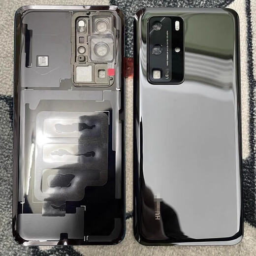 NSuitable for Huawei P40 original back cover P40pro glass back case mobile phone battery E back cover screen original glass frame P40pro (bright black after-sales goods