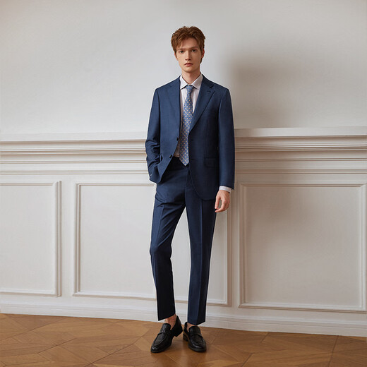 Guillaume de Mons Aojia VBC fabric suit suit for men Milan eye blue high-end business formal wedding suit 2025 spring and summer gray blue two-piece suit top + pants 50