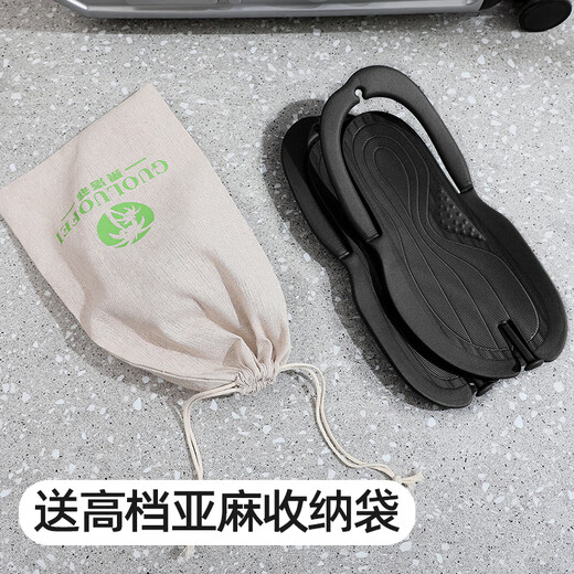 果洛菲（GUOLUOFEI）折叠旅行拖鞋男夏季新款便携式户外旅游沙滩游泳防滑人字拖女外穿 米白9275 265mm M适合39-41码