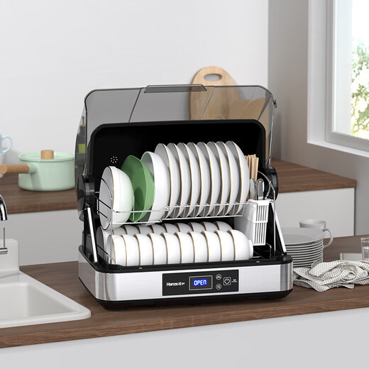 Hanze Hanze Disinfection Cabinet Household Small Desktop Tableware Cleaning Cabinet Cupboard Kitchen Storage Cabinet Tableware, Cutlery, Knife Disinfection and Drying All-in-One UV Disinfection Cupboard One Star 55L Chopstick Basket Double UV Sterilization + Drying + Negative Ions