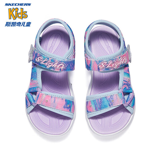 Skechers Skechers children's sandals summer girls flashing casual shoes sweet bright fashion princess shoes 303103L
