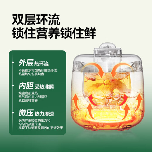 Micro-pressure electric stew pot for babies, mini food supplement pot, baby porridge artifact, water-proof bird's nest stew, electric stew pot, ceramic liner porridge pot, electric cooking pot, BB pot, appointment timer, heat preservation, micro-pressure, soft and waxy, easy to absorb 1L