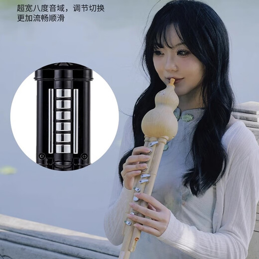百诺华夏之韵电葫芦丝乐器国产电子吹管葫芦丝电子笛电萨初学者乐器 红花梨色