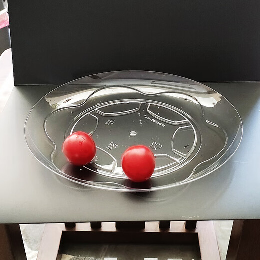 Disposable transparent crystal plate thickened aviation hard plate home wedding banquet wedding fruit 22.5 thick crystal large disc thickened hard 30 pieces