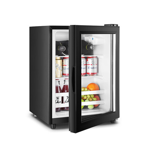 Royalstar ice bar refrigerator European style constant temperature wine cabinet hotel home living room refrigerator mini small single-door office fresh display display sample tea beverage cabinet first-class energy efficiency 75L full refrigeration + white light + wine rack