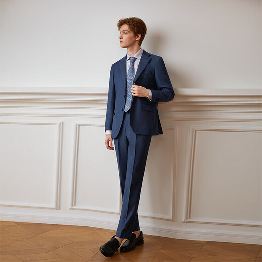 Guillaume de Mons Aojia VBC fabric suit suit for men Milan eye blue high-end business formal wedding suit 2025 spring and summer gray blue two-piece suit top + pants 50