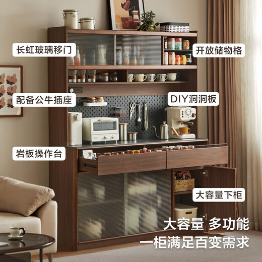 Lin's home furnishing medieval style sideboard double-layer wall integrated storage wine cabinet new style Lin's Wood Industry UM3T-A
